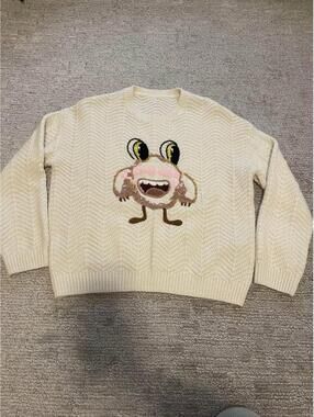 FIVE PLUS Knit Sweater with Cartoon Character